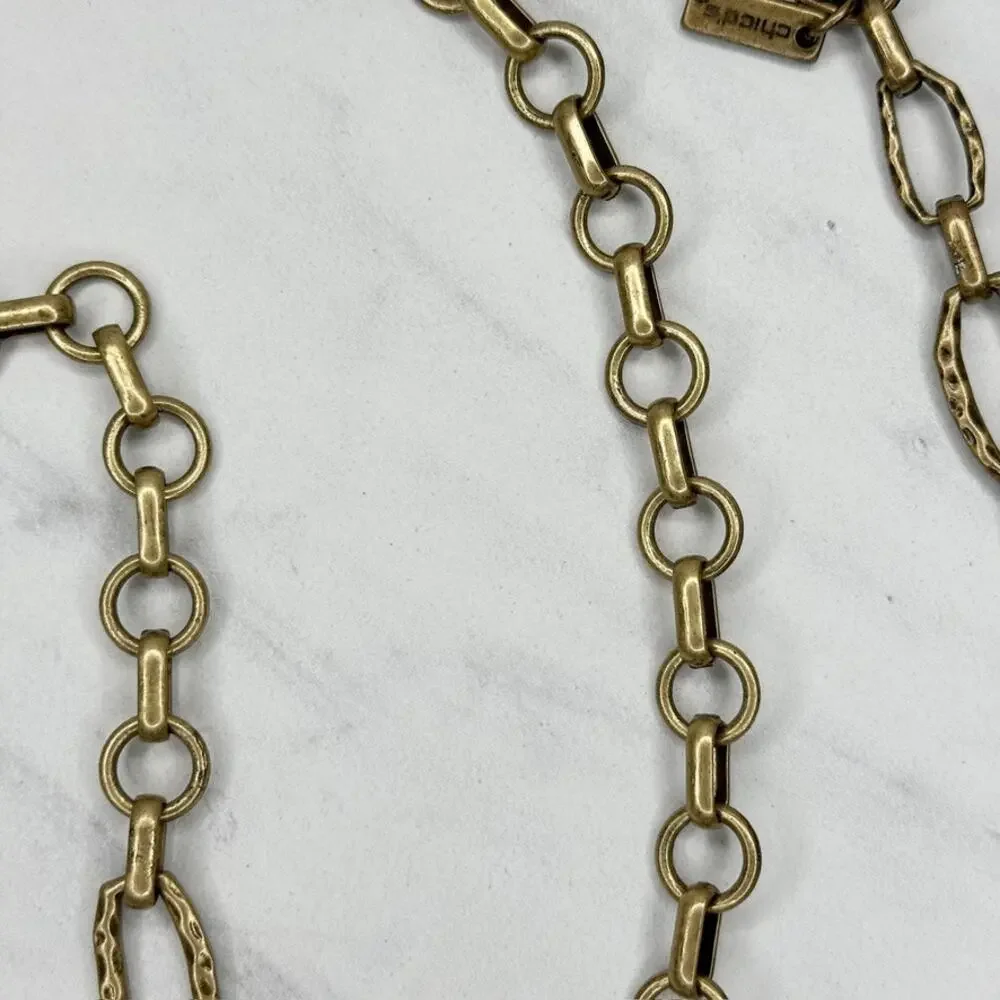 Chico's Free Spirit Gold Tone Chain Belt Medium/Large (M/L) ✨